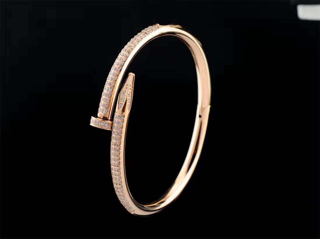 High Quality Cartier Juste Un Clou Diamond Bracelets Rose Gold  4EDE90A45C4B