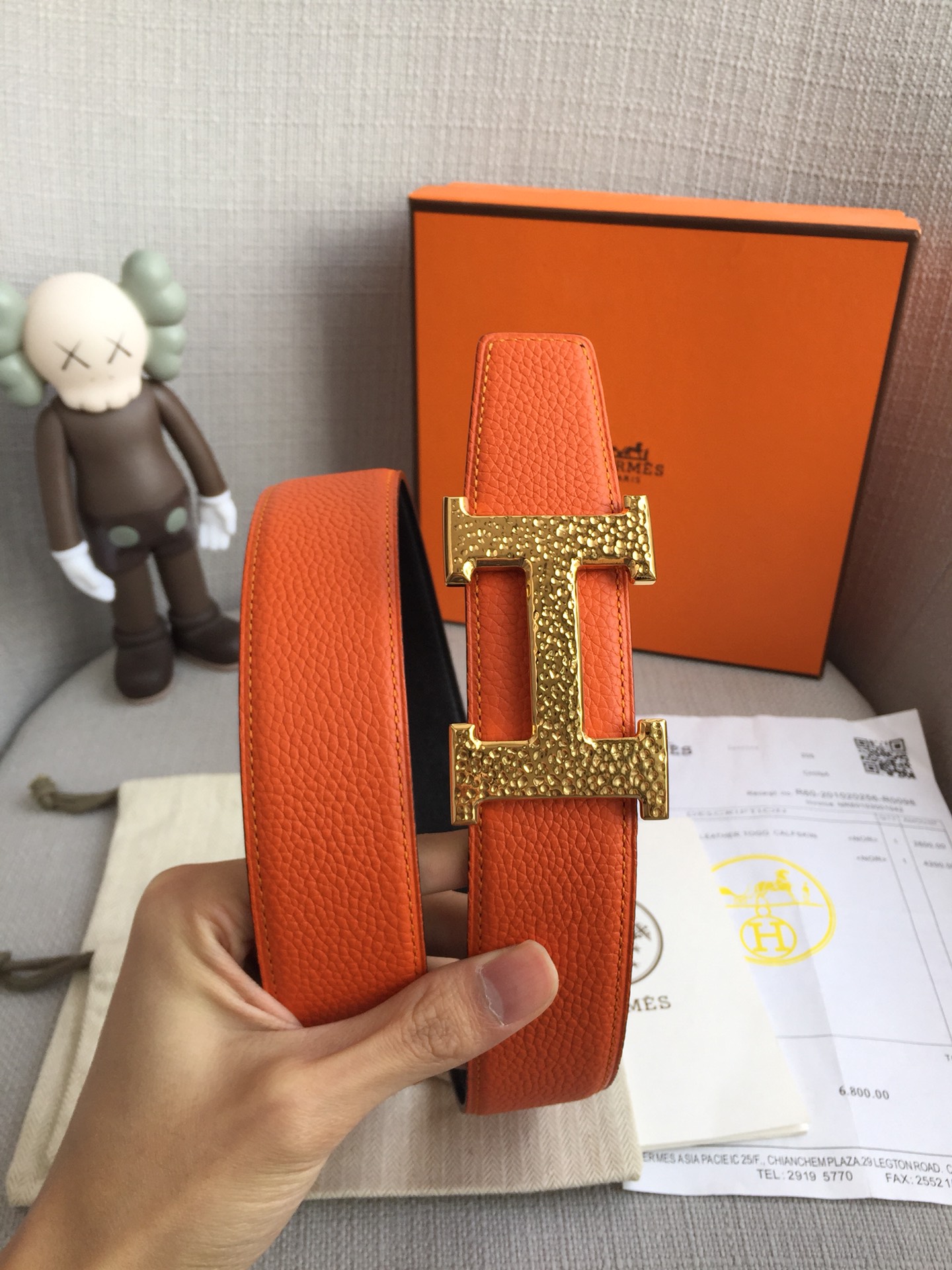 Hermes Belt in Orange