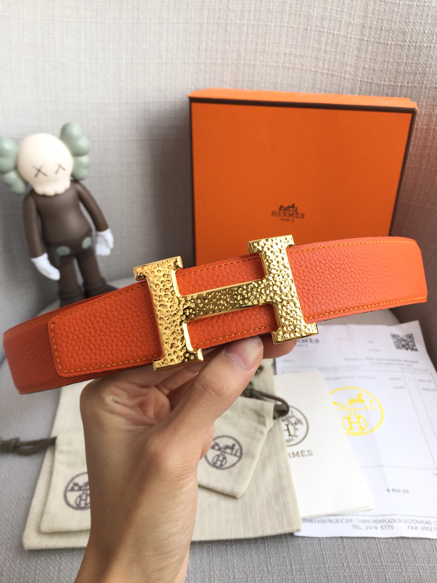 Hermes Belt in Orange