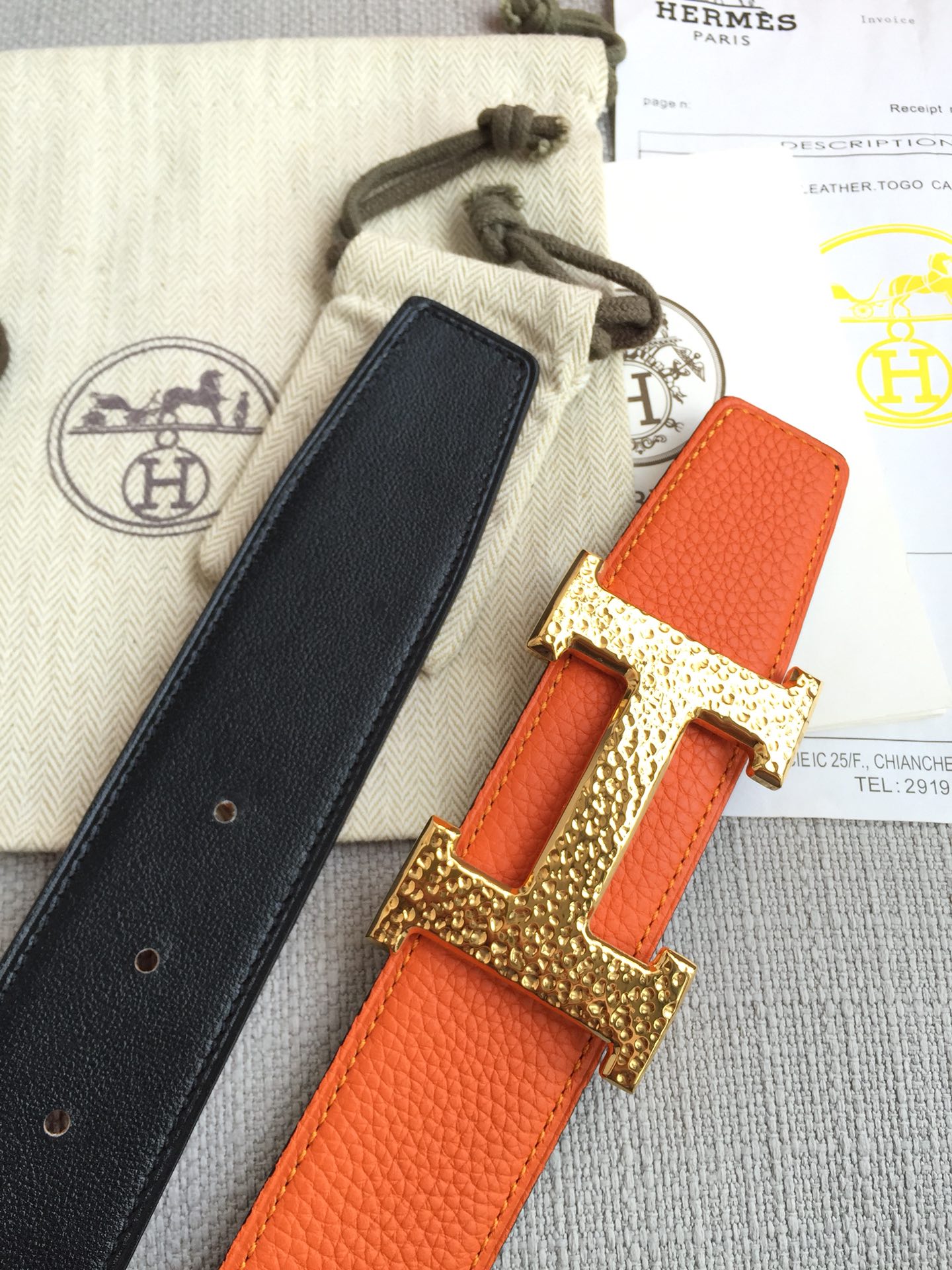 Hermes Belt in Orange