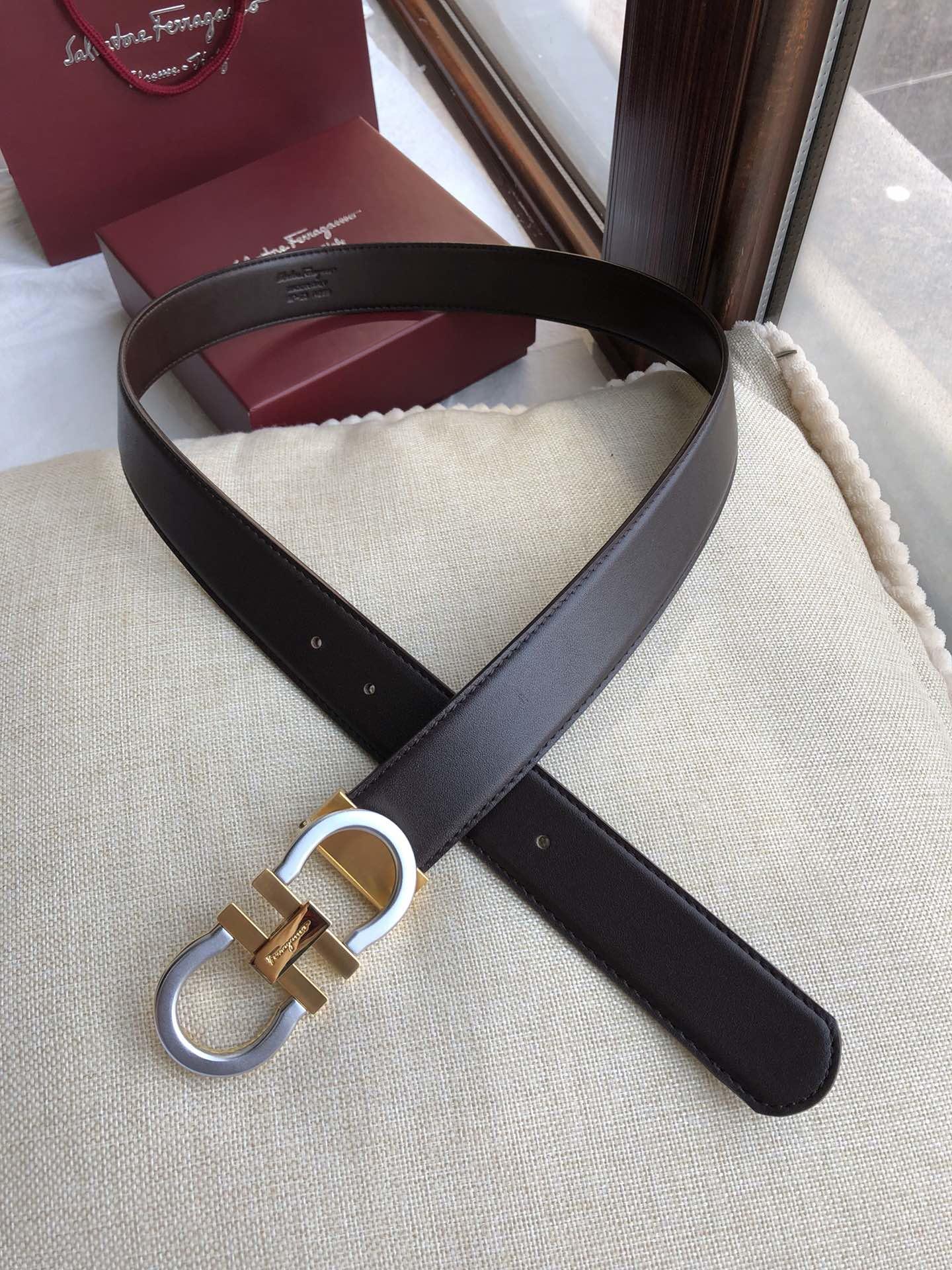 Ferragamo Gold silver buckle belt ASS02118