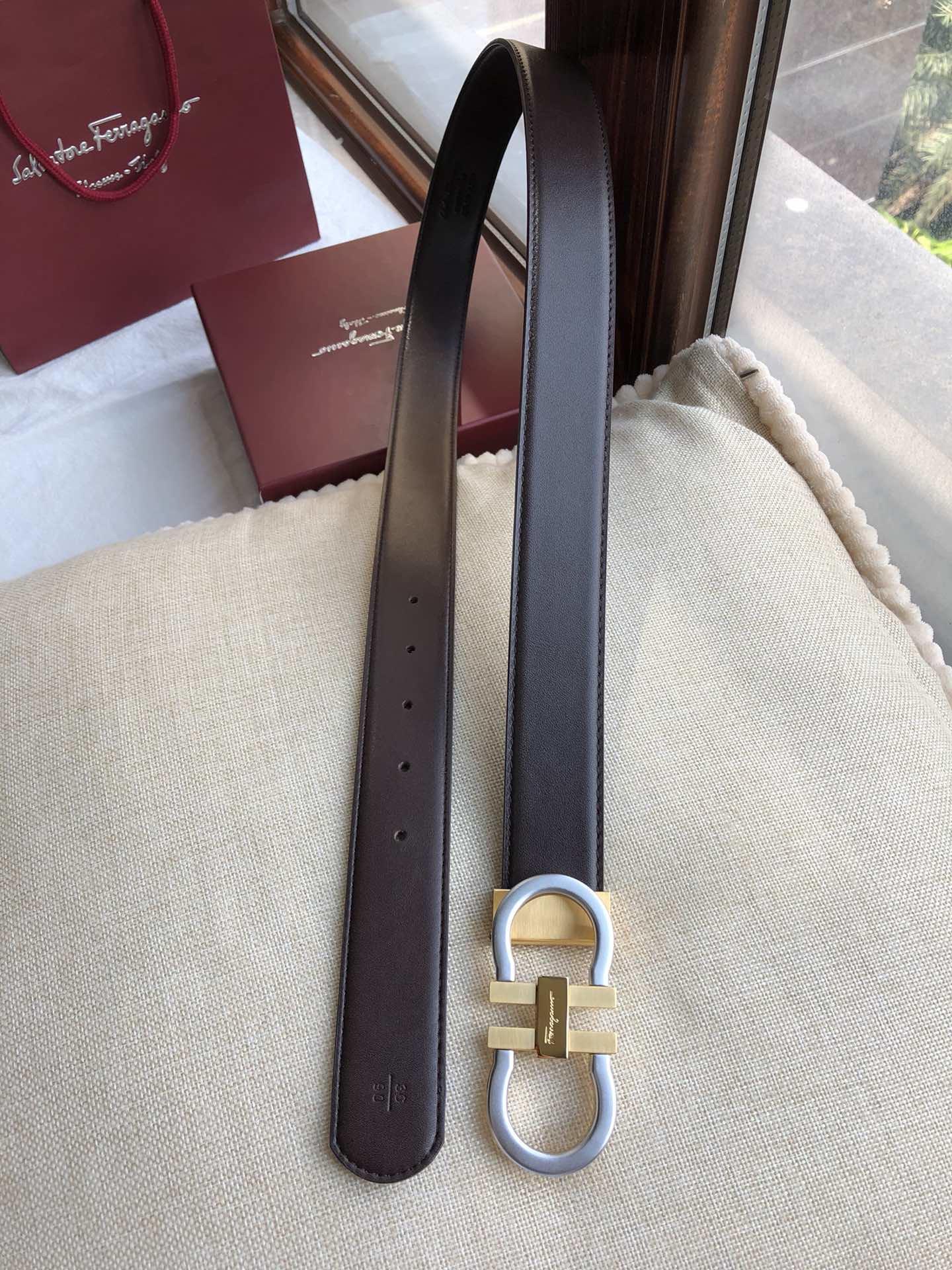 Ferragamo Gold silver buckle belt ASS02118