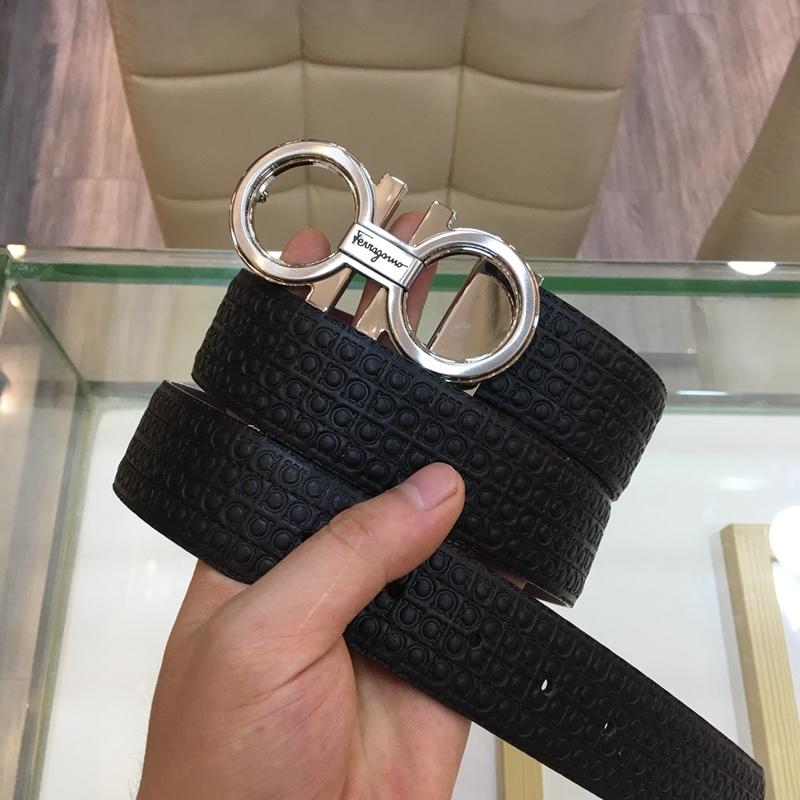 Ferragamo black Silver belt ASS02235