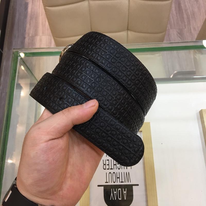 Ferragamo black Silver belt ASS02235