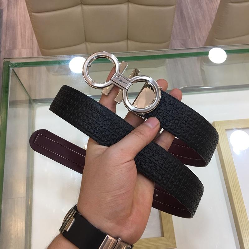 Ferragamo black Silver belt ASS02235