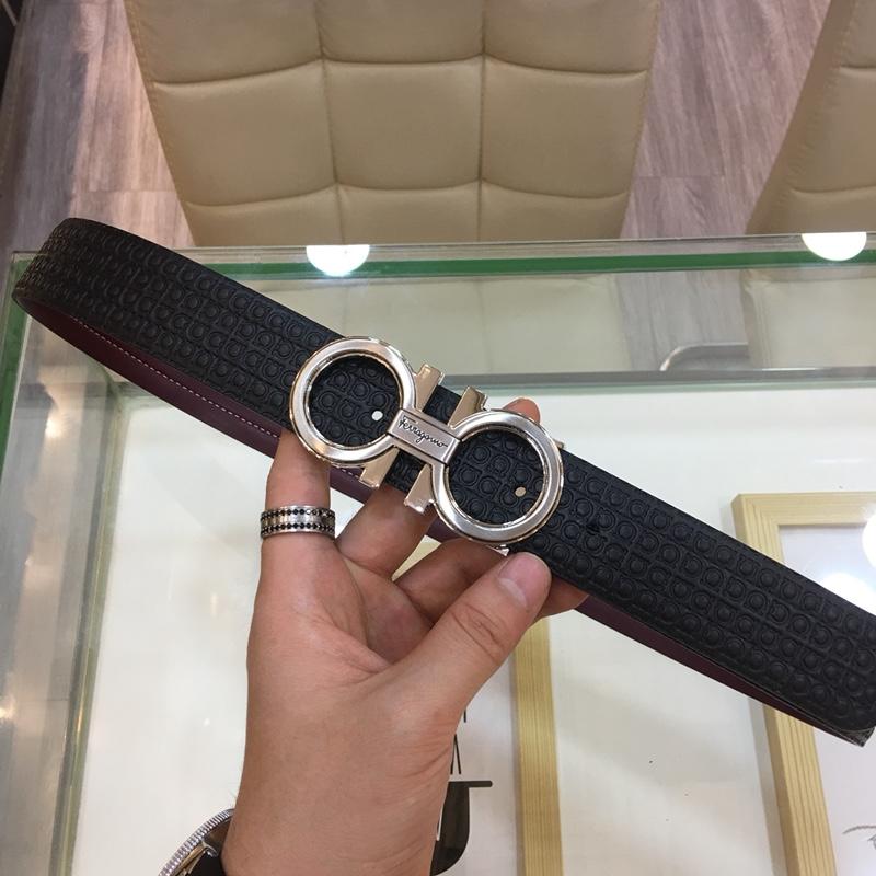 Ferragamo black Silver belt ASS02235