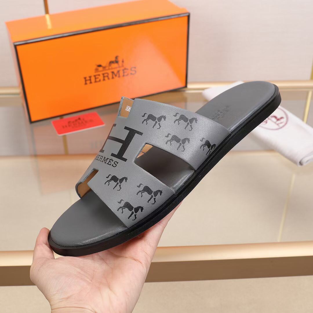 Hermes Slipper Lzmir in Gray