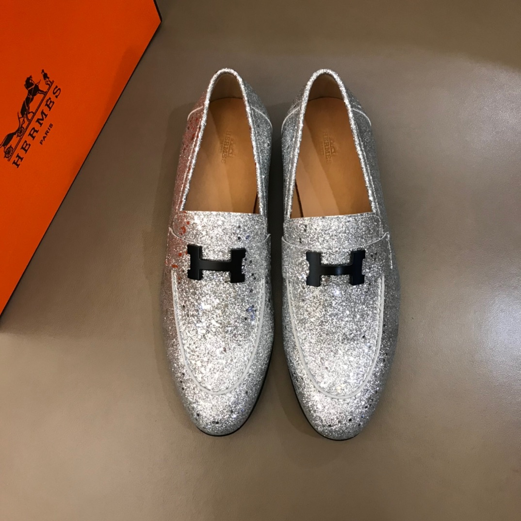 Hermes Loafer Paris in Sliver