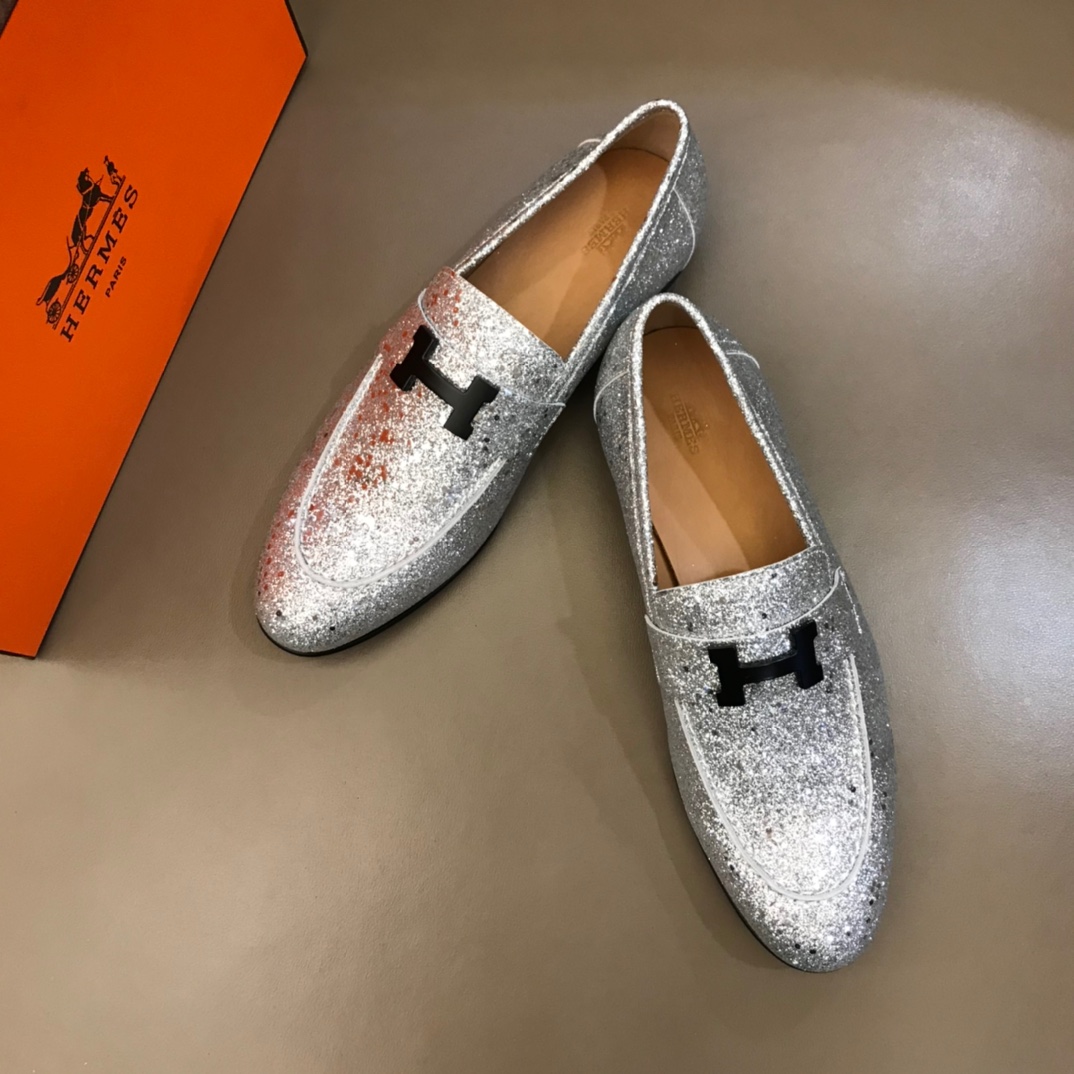 Hermes Loafer Paris in Sliver