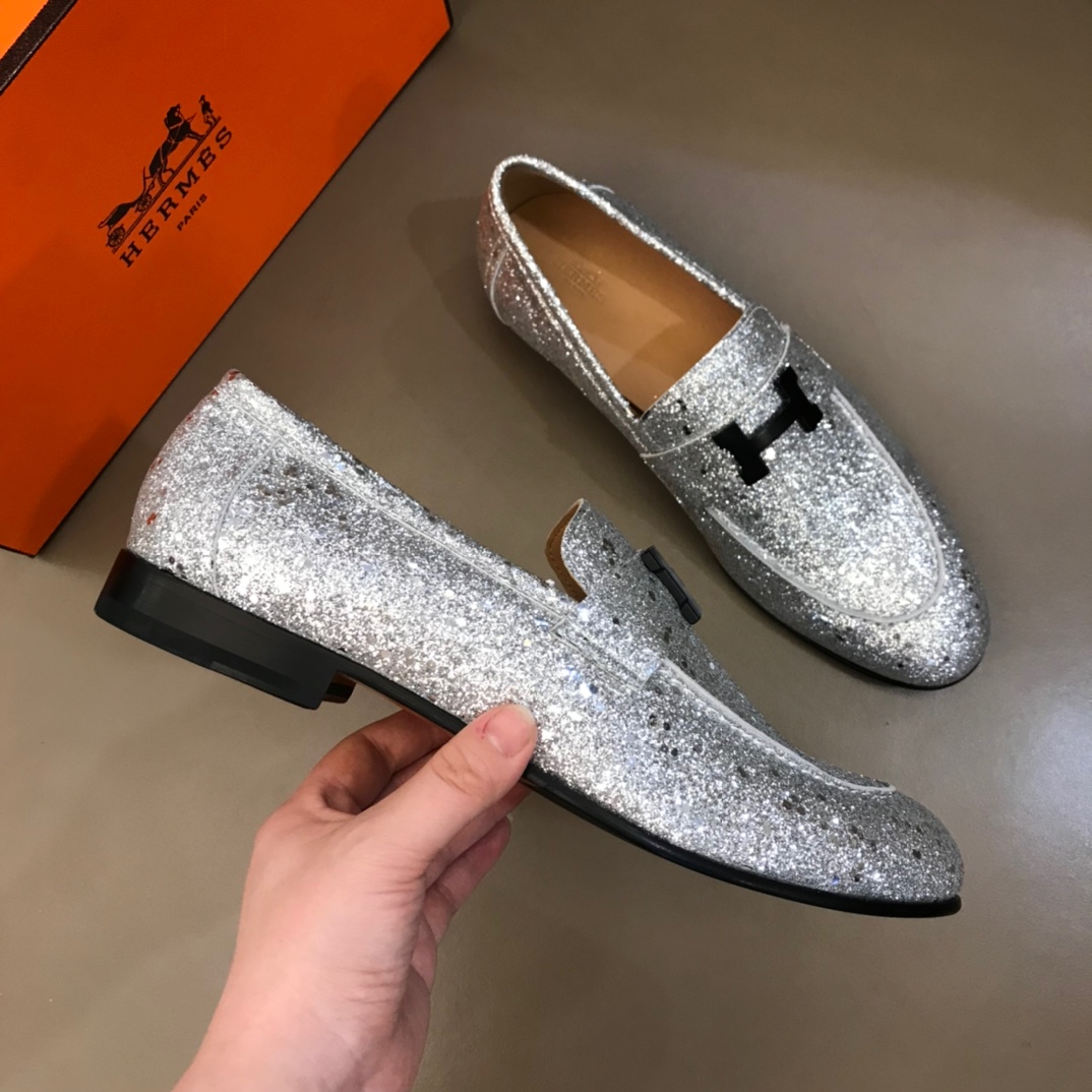 Hermes Loafer Paris in Sliver