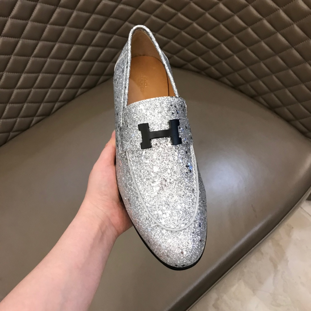 Hermes Loafer Paris in Sliver