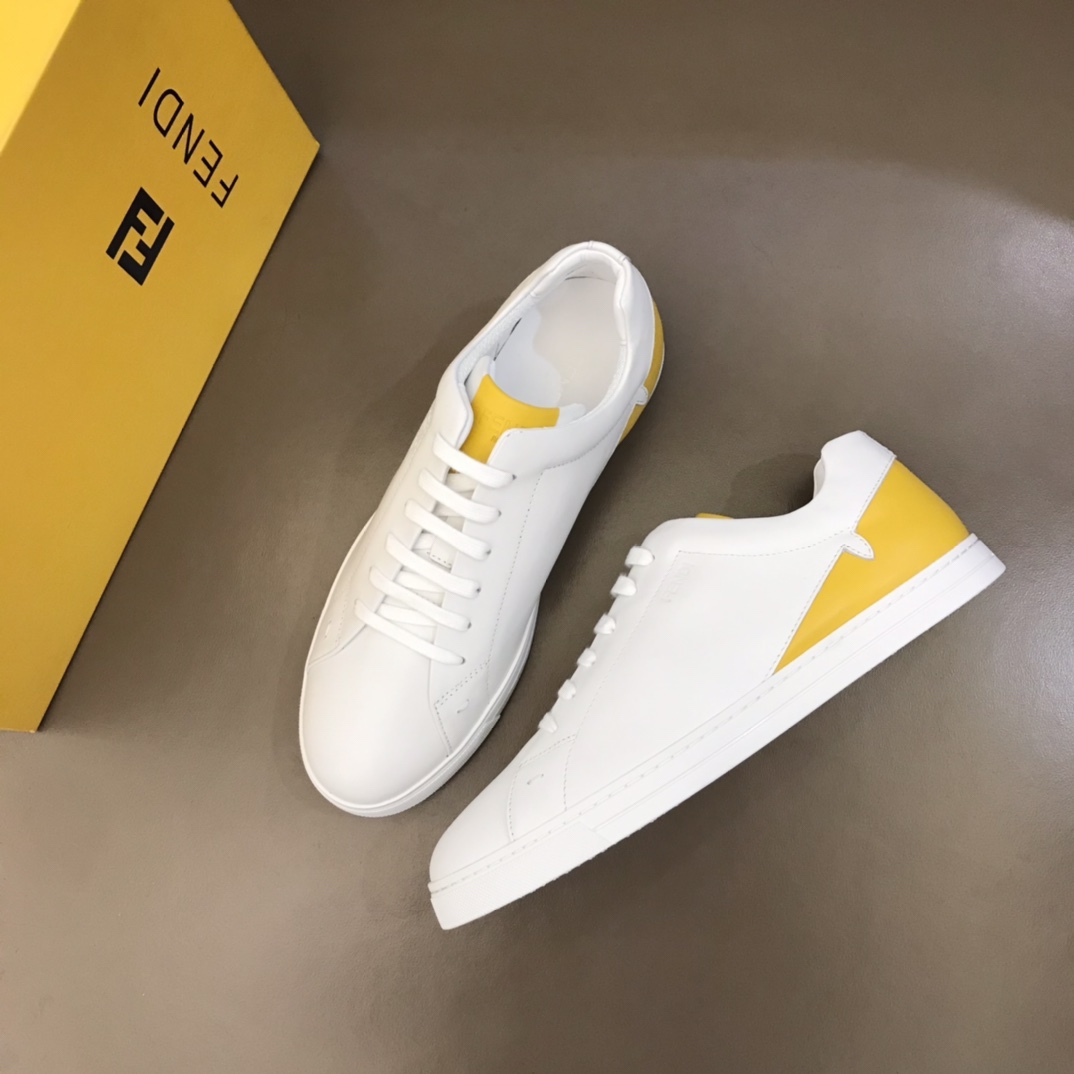 Fendi Sneaker leather low-tops in White