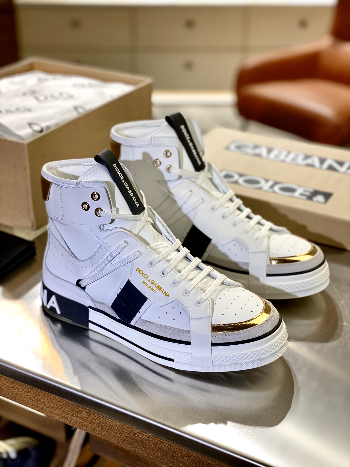 DG Sneaker Calfskin 2.Zero custom High in White