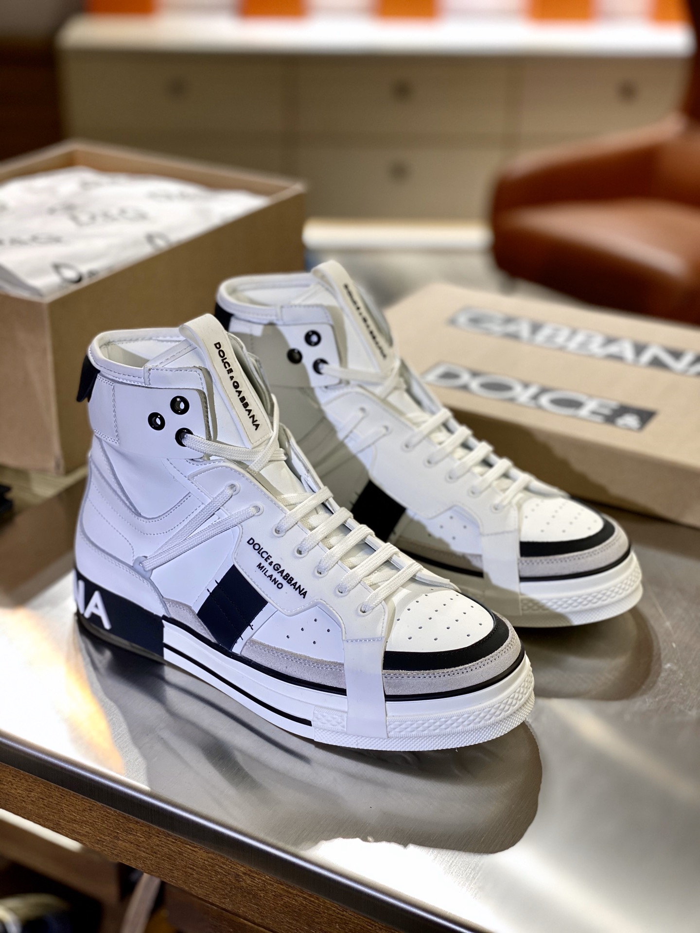 DG Sneaker Calfskin 2.Zero custom High in White
