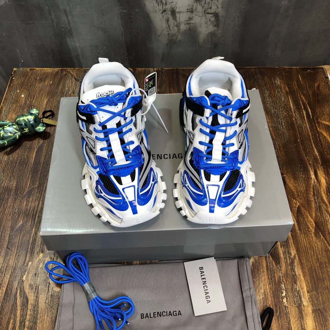 BALENCIAGA Track Trainer LED Sneakers in Blue