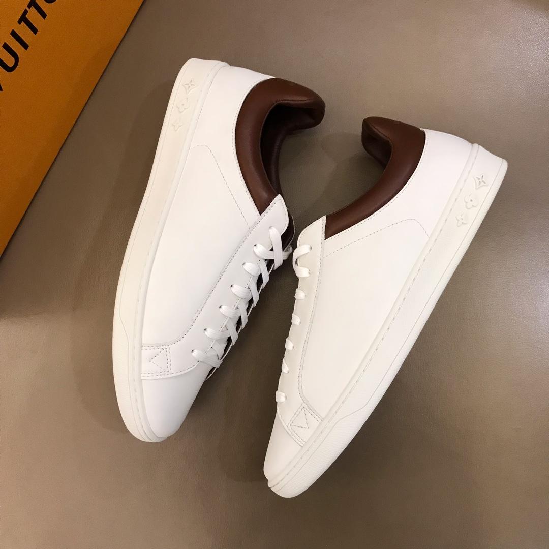 lv Perfect Quality Sneakers White and brown trim and white sole MS02842