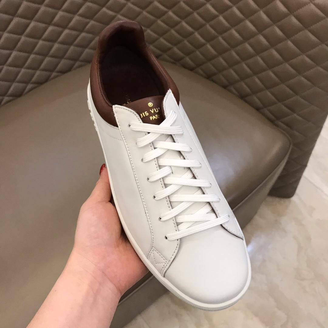 lv Perfect Quality Sneakers White and brown trim and white sole MS02842