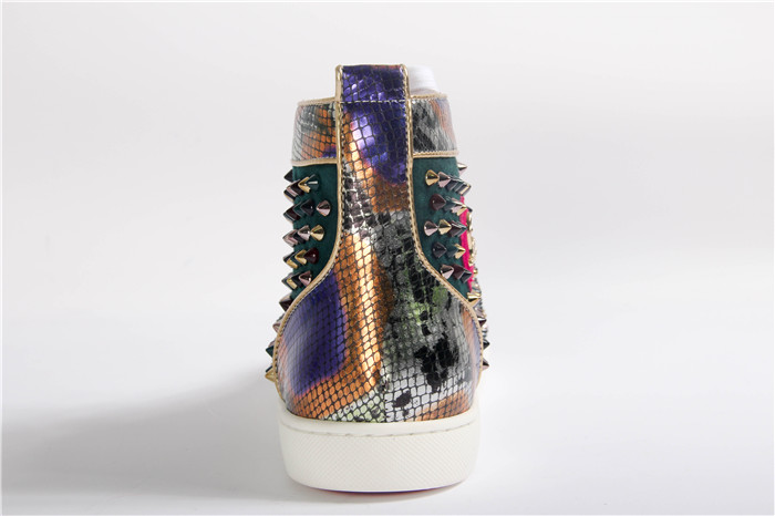 High Quality Christian Louboutin High Top Leather Spikes Sneakers