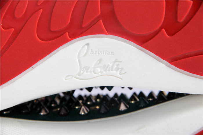 High Quality Christian Louboutin High Top Leather Spikes Sneakers