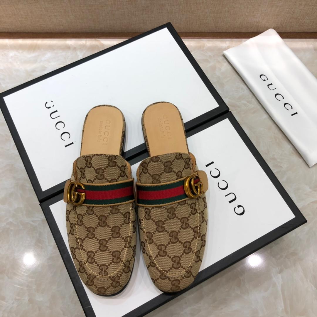 Gucci brownSlipper with double G MS07518