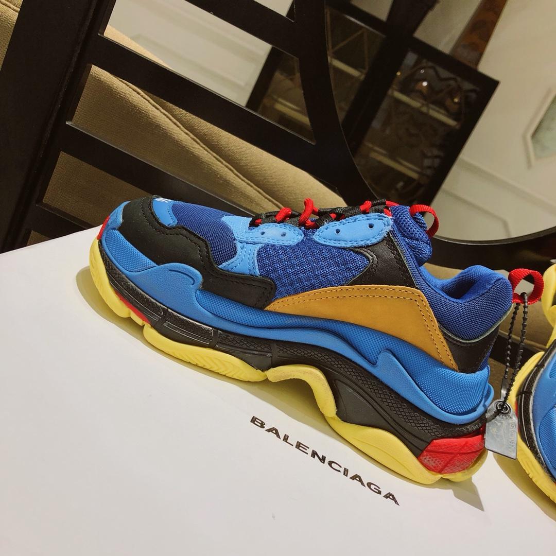 Balenciaga Triple S Blue Orange Black Yellow Red Release Info Perfect Quality Sneakers Sneaker MS09081