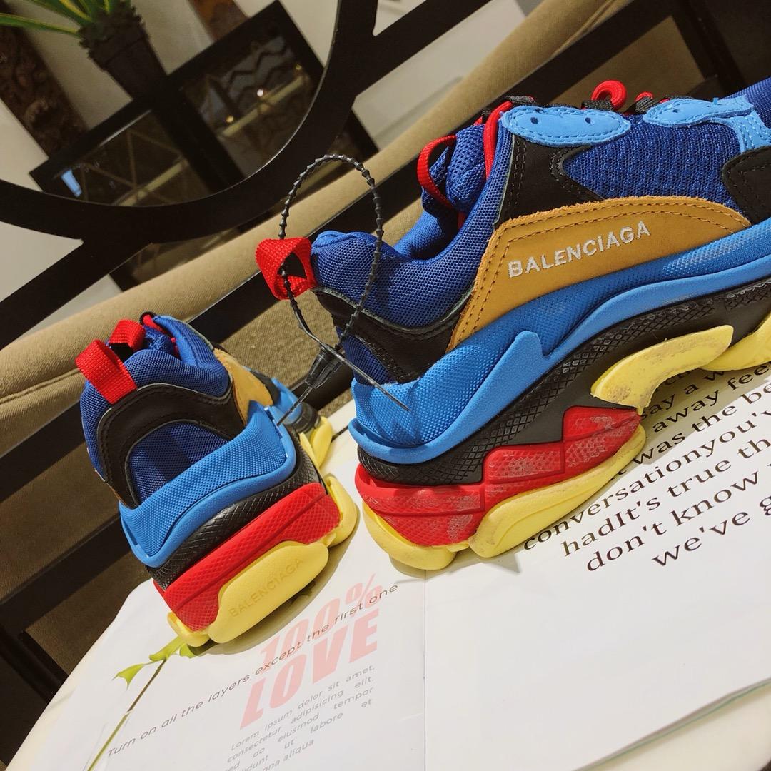 Balenciaga Triple S Blue Orange Black Yellow Red Release Info Perfect Quality Sneakers Sneaker MS09081