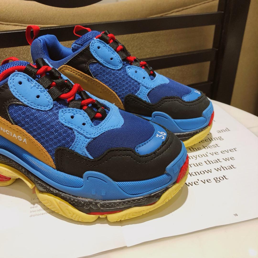 Balenciaga Triple S Blue Orange Black Yellow Red Release Info Perfect Quality Sneakers Sneaker MS09081