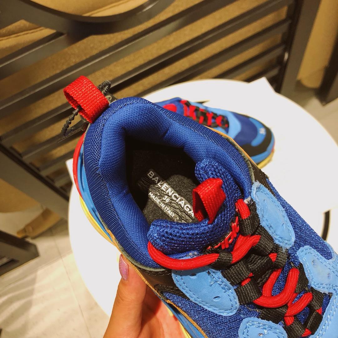 Balenciaga Triple S Blue Orange Black Yellow Red Release Info Perfect Quality Sneakers Sneaker MS09081