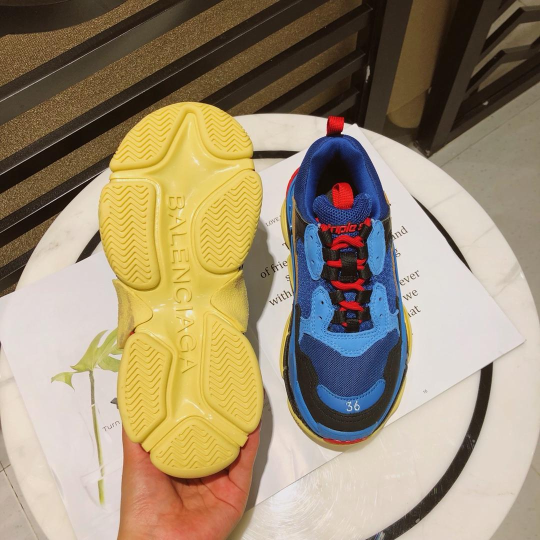 Balenciaga Triple S Blue Orange Black Yellow Red Release Info Perfect Quality Sneakers Sneaker MS09081