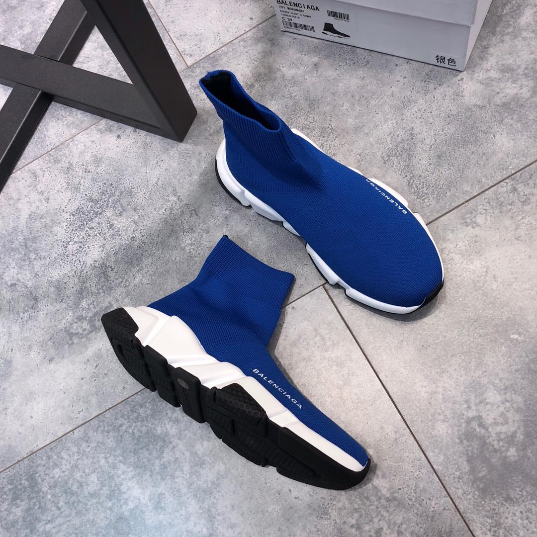 Balenciaga Speed Trainer Blue and white rubber soles WS980018