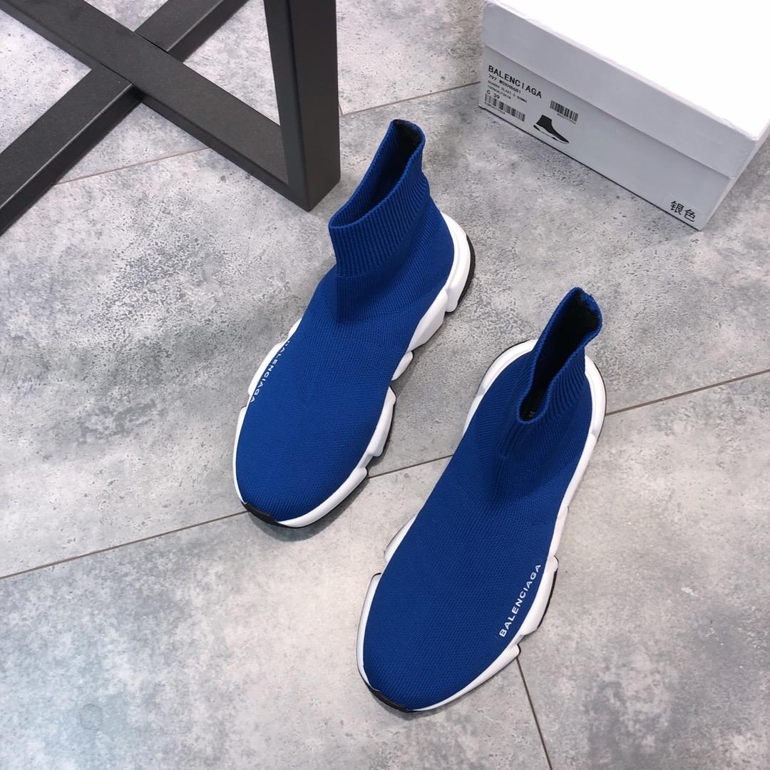 Balenciaga Speed Trainer Blue and white rubber soles WS980018