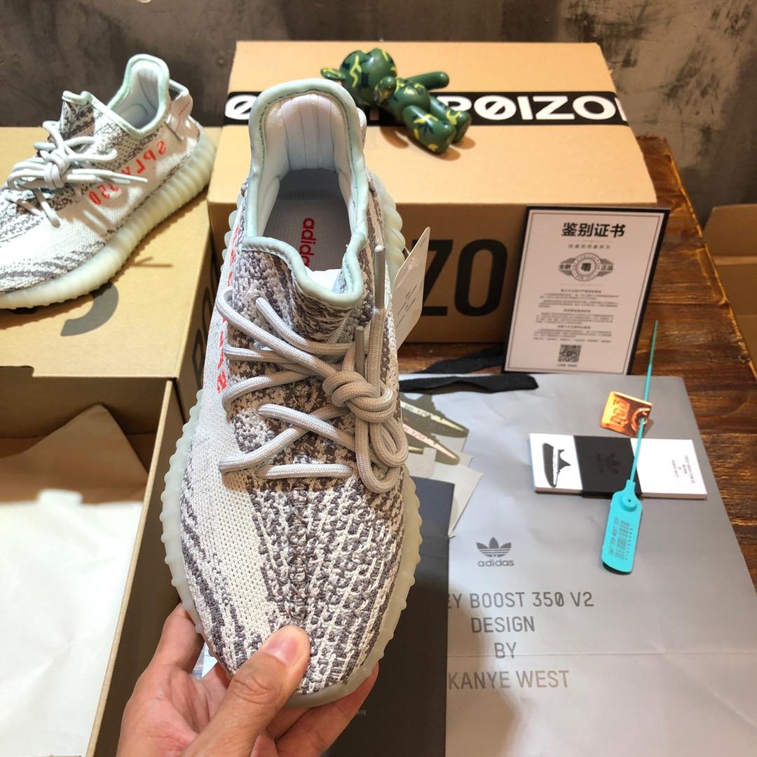 Adidas Yeezy Boost 350 V2 Blue Tint White/blue/Zebra B37571 Sneaker DZH00A004