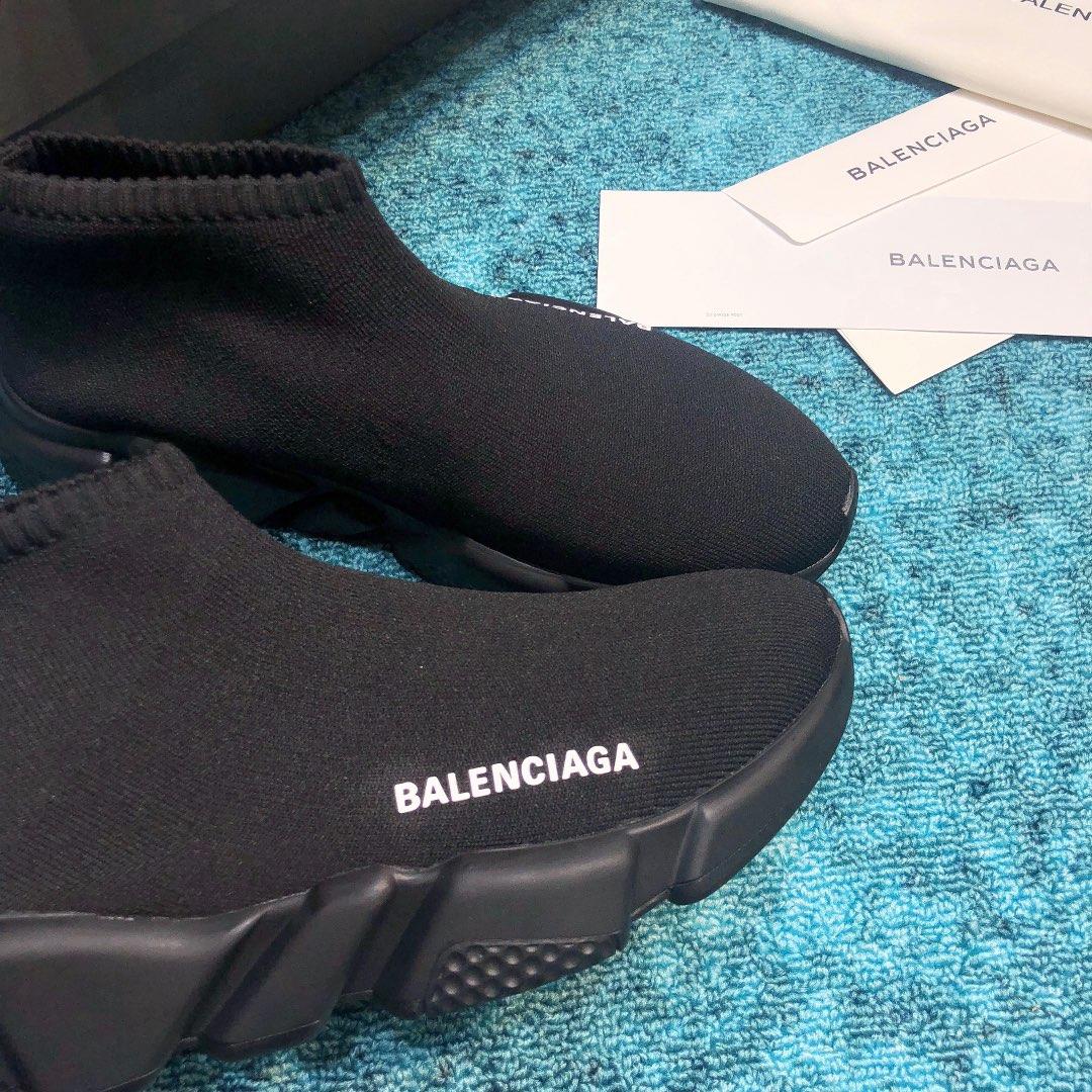 Balenciaga Speed Knitted socks High Quality Sneakers Black and black sole WS980026