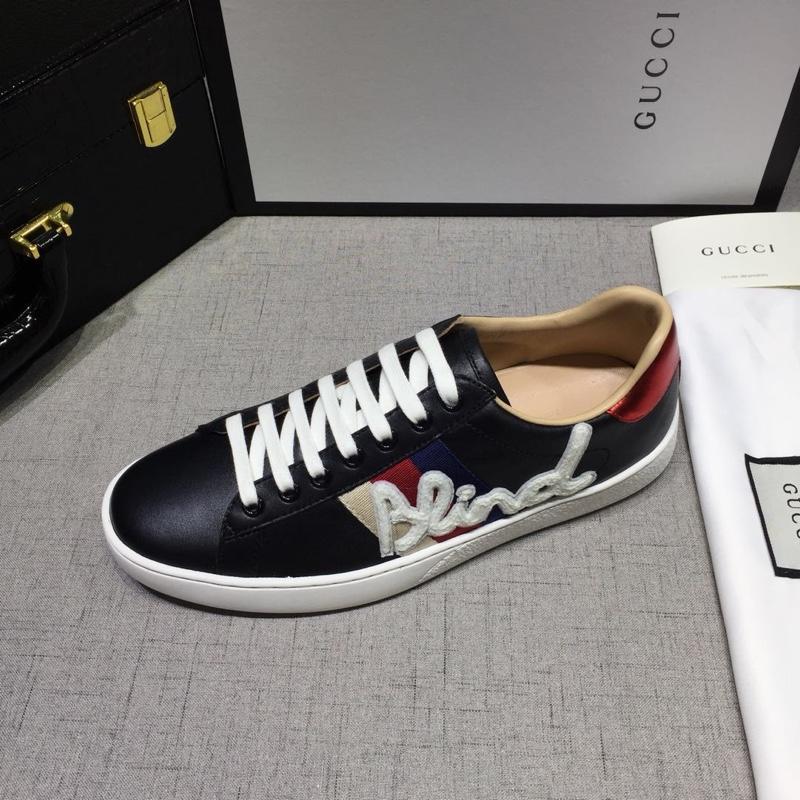 Gucci Fashion Sneakers Black and tricolor wet with white soles MS07762