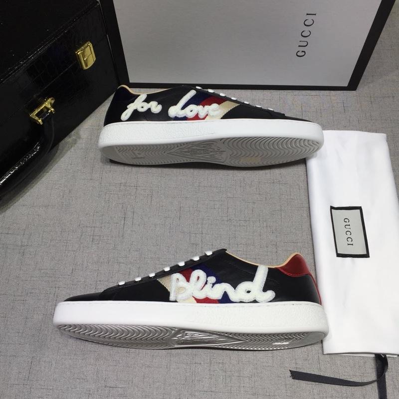 Gucci Fashion Sneakers Black and tricolor wet with white soles MS07762