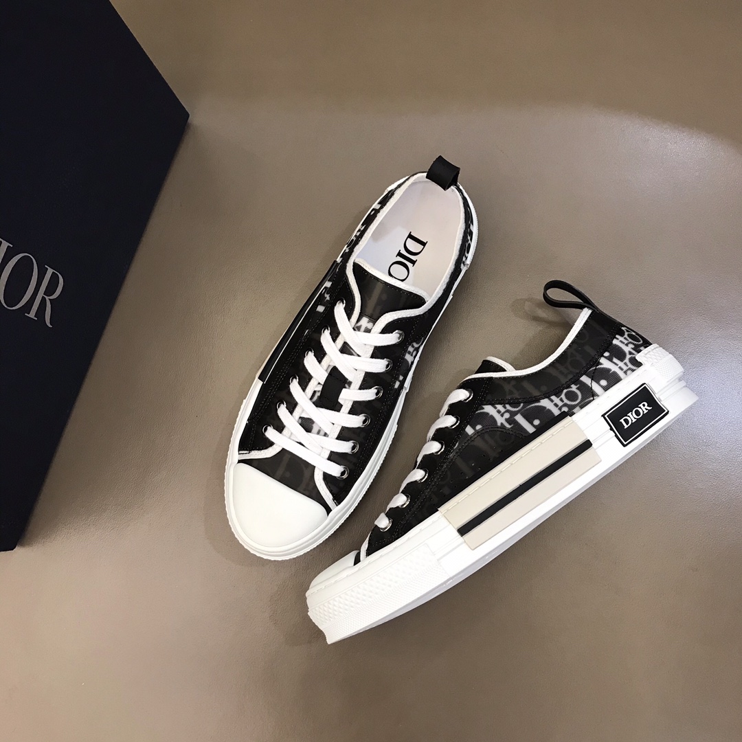 Dior Sneaker B23 in Black with White Logo low