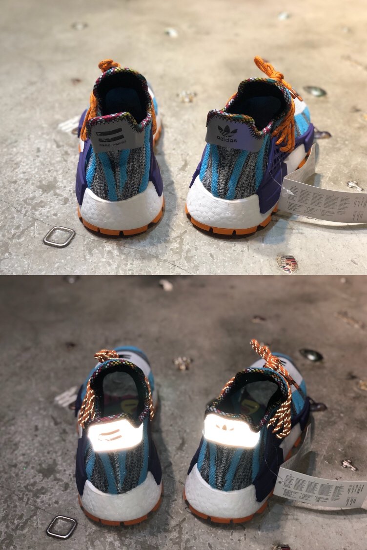 High Quality Retail version Pharrell x Adidas NMD Hu “Solar Pack” Hi-Res Aqua/Core Black BB9528 with fish scale ready