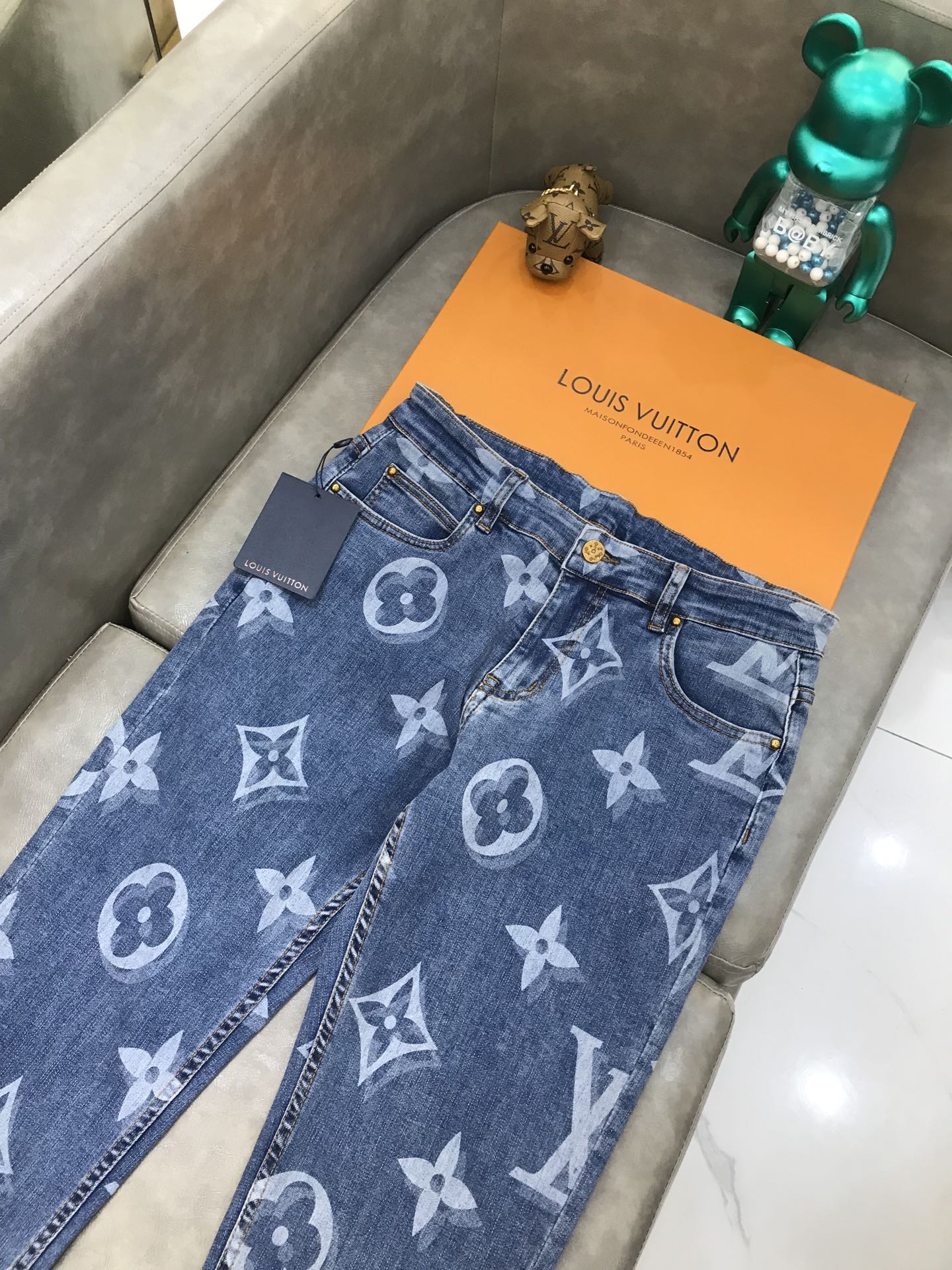 Louis Vuitton Pants Striped Monogram Denim Cargo