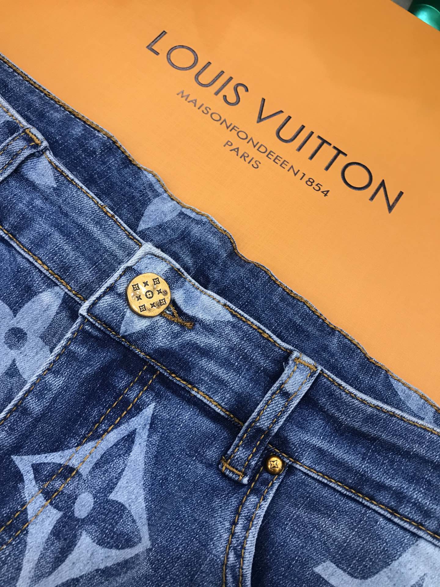 Louis Vuitton Pants Striped Monogram Denim Cargo