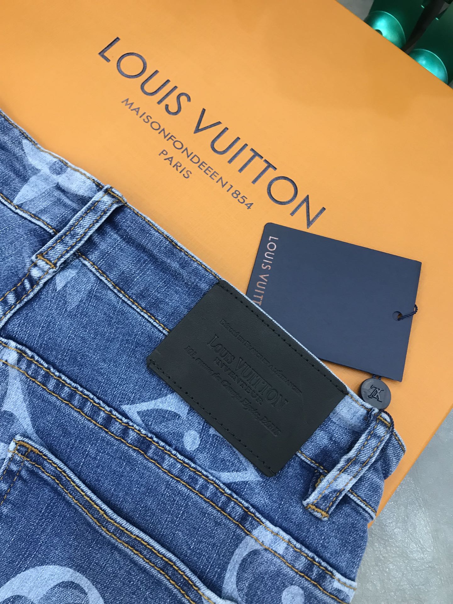 Louis Vuitton Pants Striped Monogram Denim Cargo