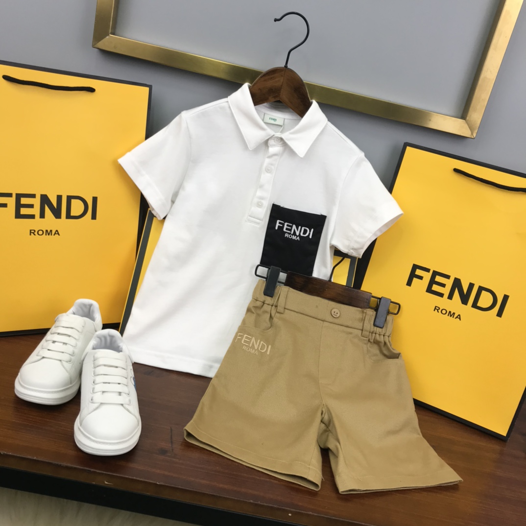 Fendi 2022 Polo Shirt and Shorts Set