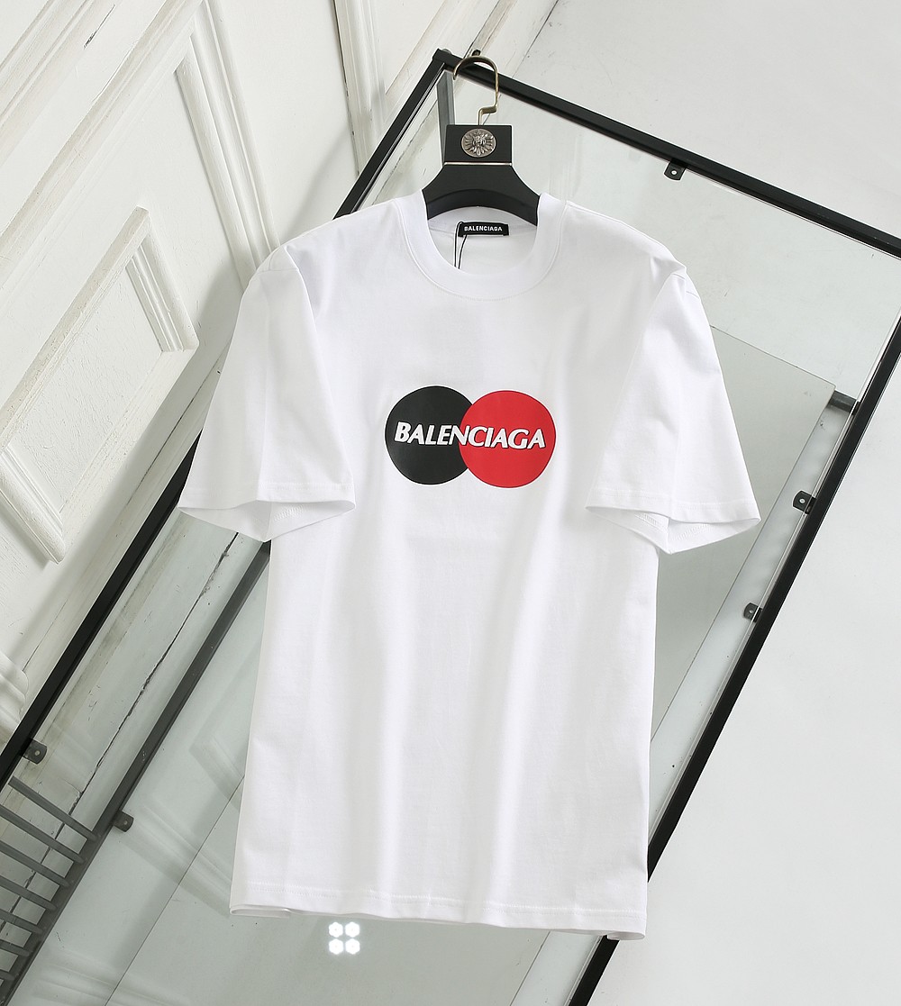 Balenciaga T-Shirt Two Color Ball in White