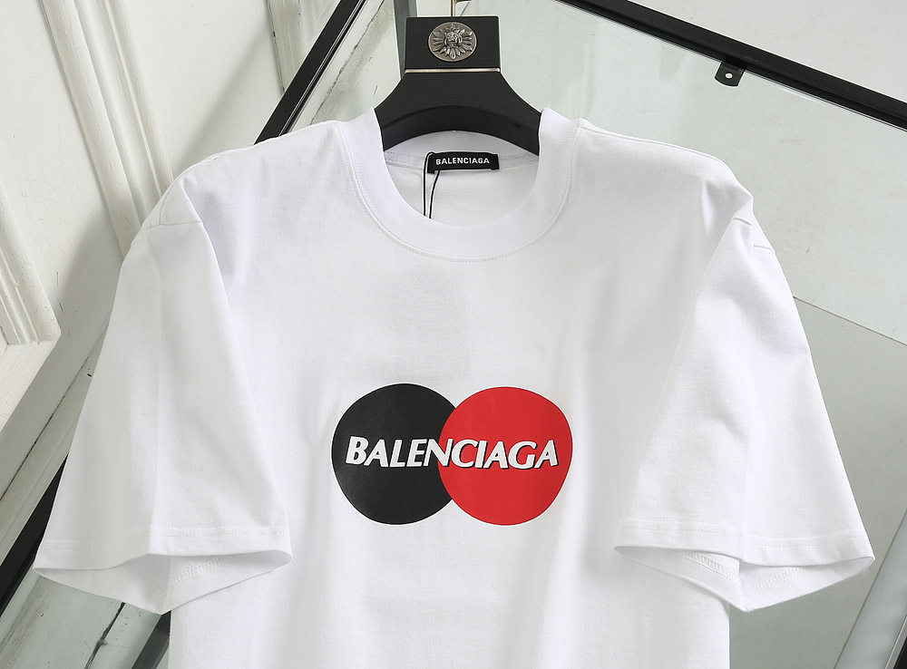 Balenciaga T-Shirt Two Color Ball in White