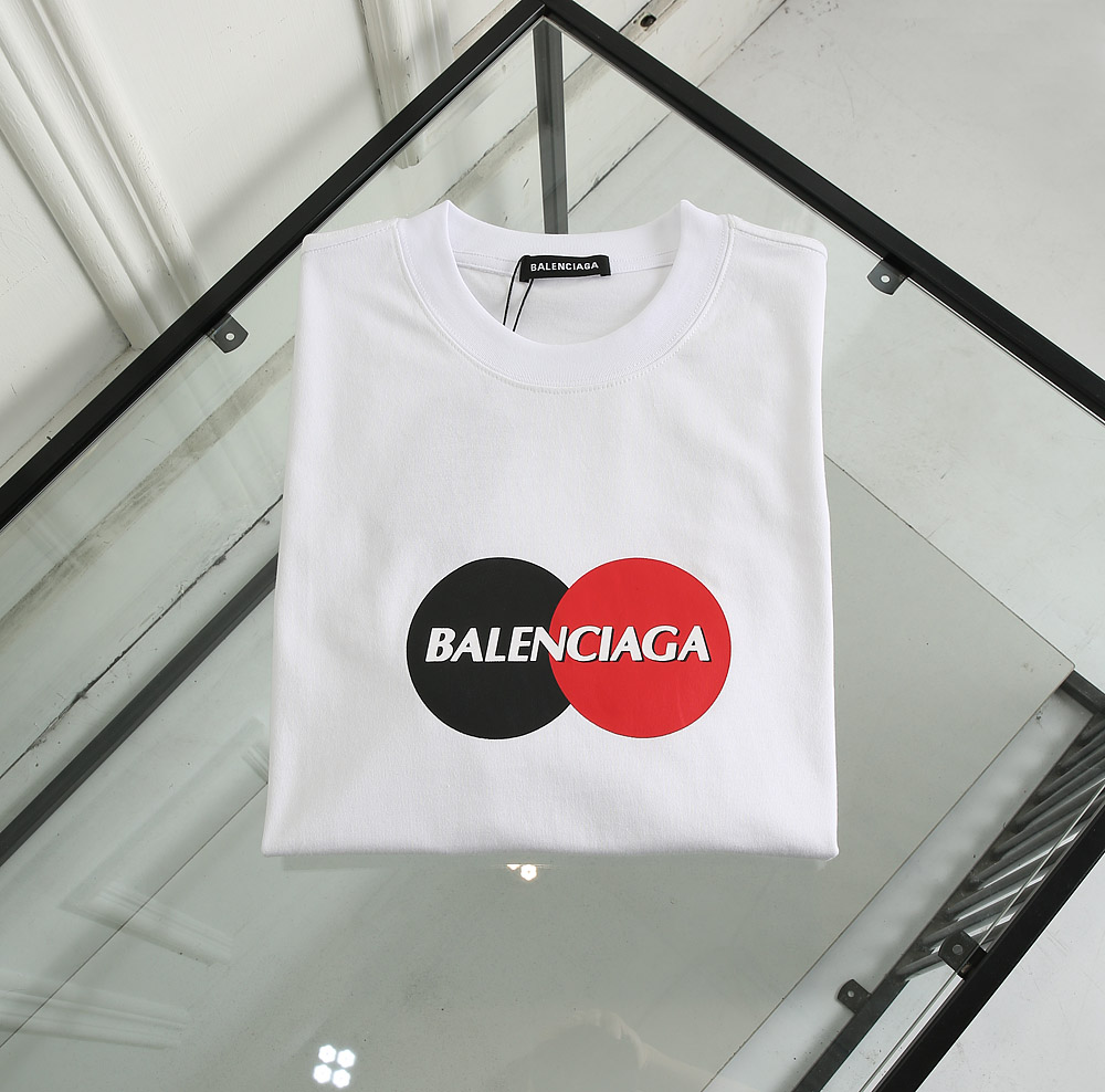 Balenciaga T-Shirt Two Color Ball in White