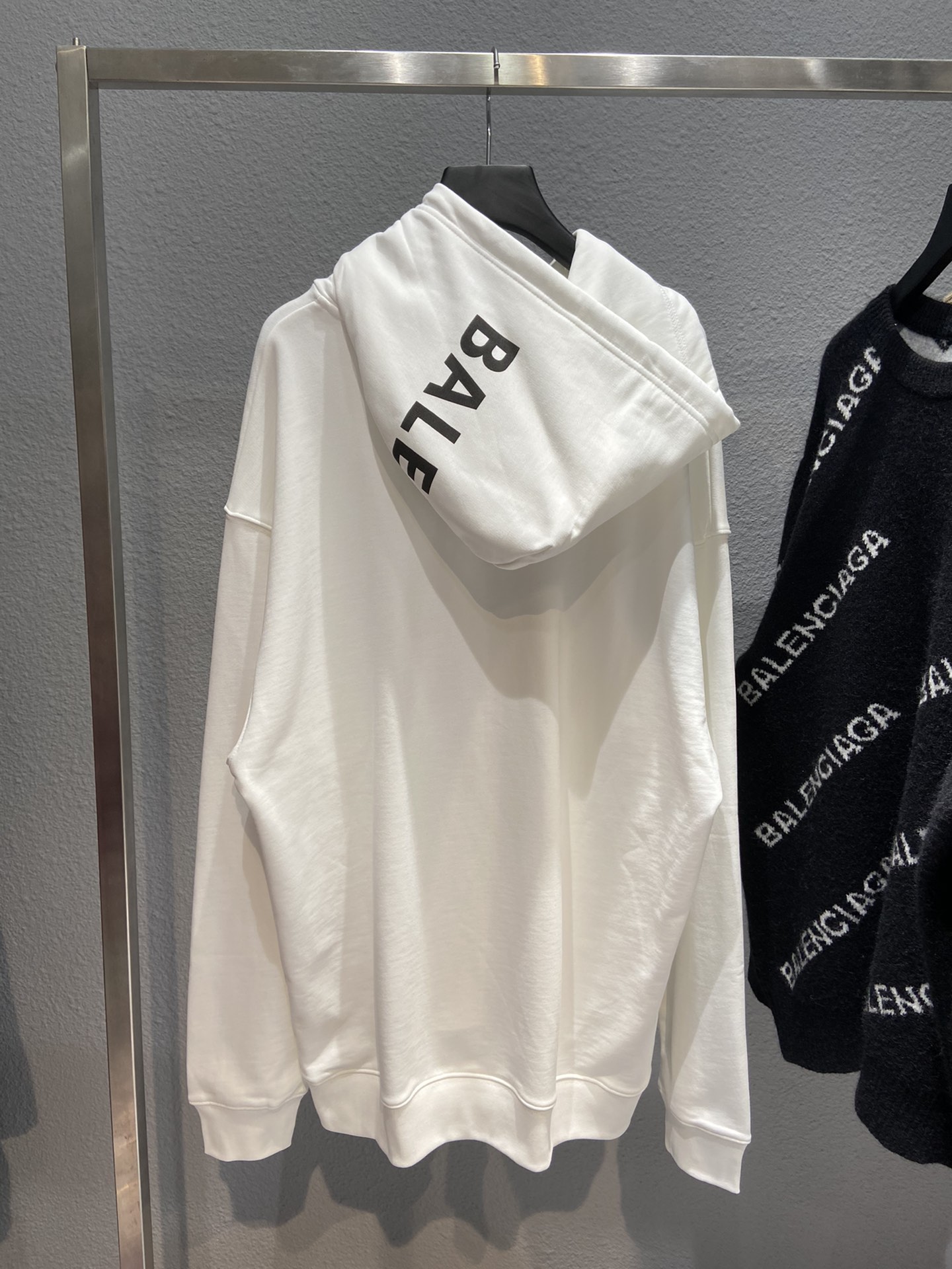 Balenciaga Hoodie Logo Medium Fit in White