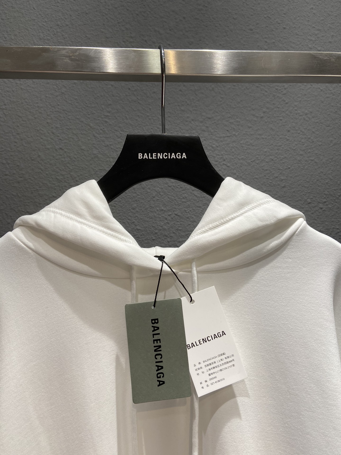 Balenciaga Hoodie Logo Medium Fit in White