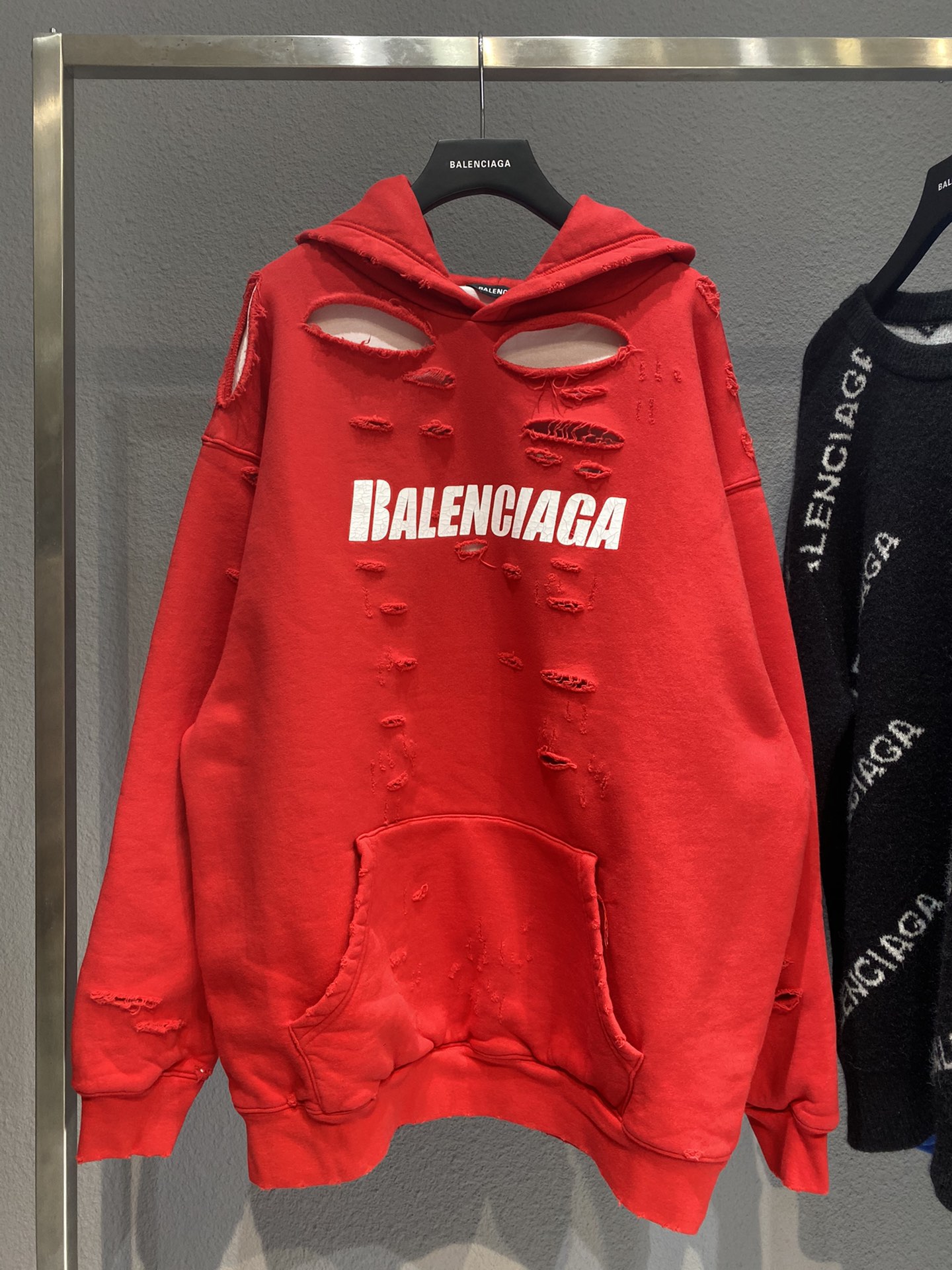 Balenciaga Hoodie Destroyed in Red