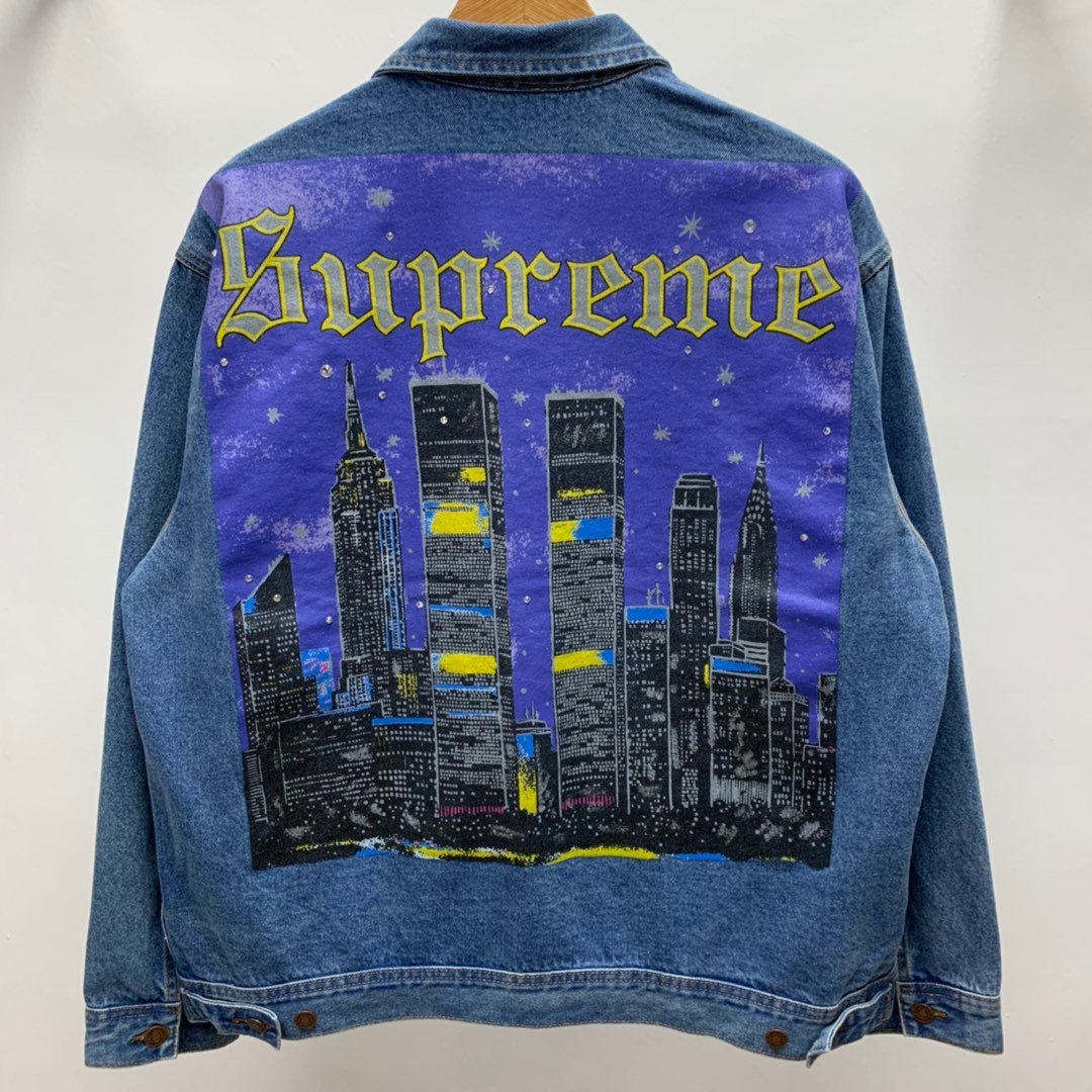 Supreme Prefect Quality 19ss New York Painted Trucker Jacket MC280046
