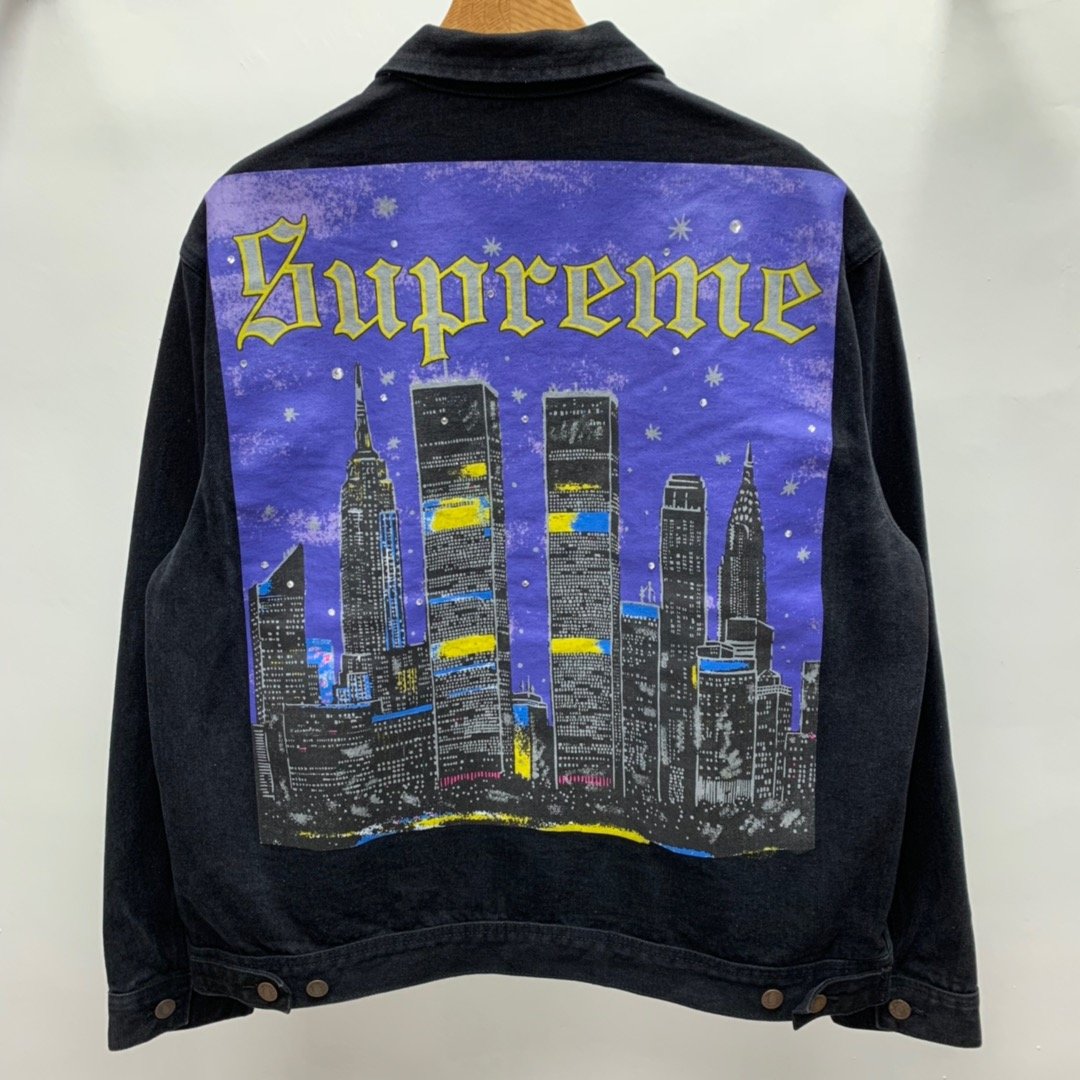 Supreme Prefect Quality 19ss New York Painted Trucker Jacket MC280045