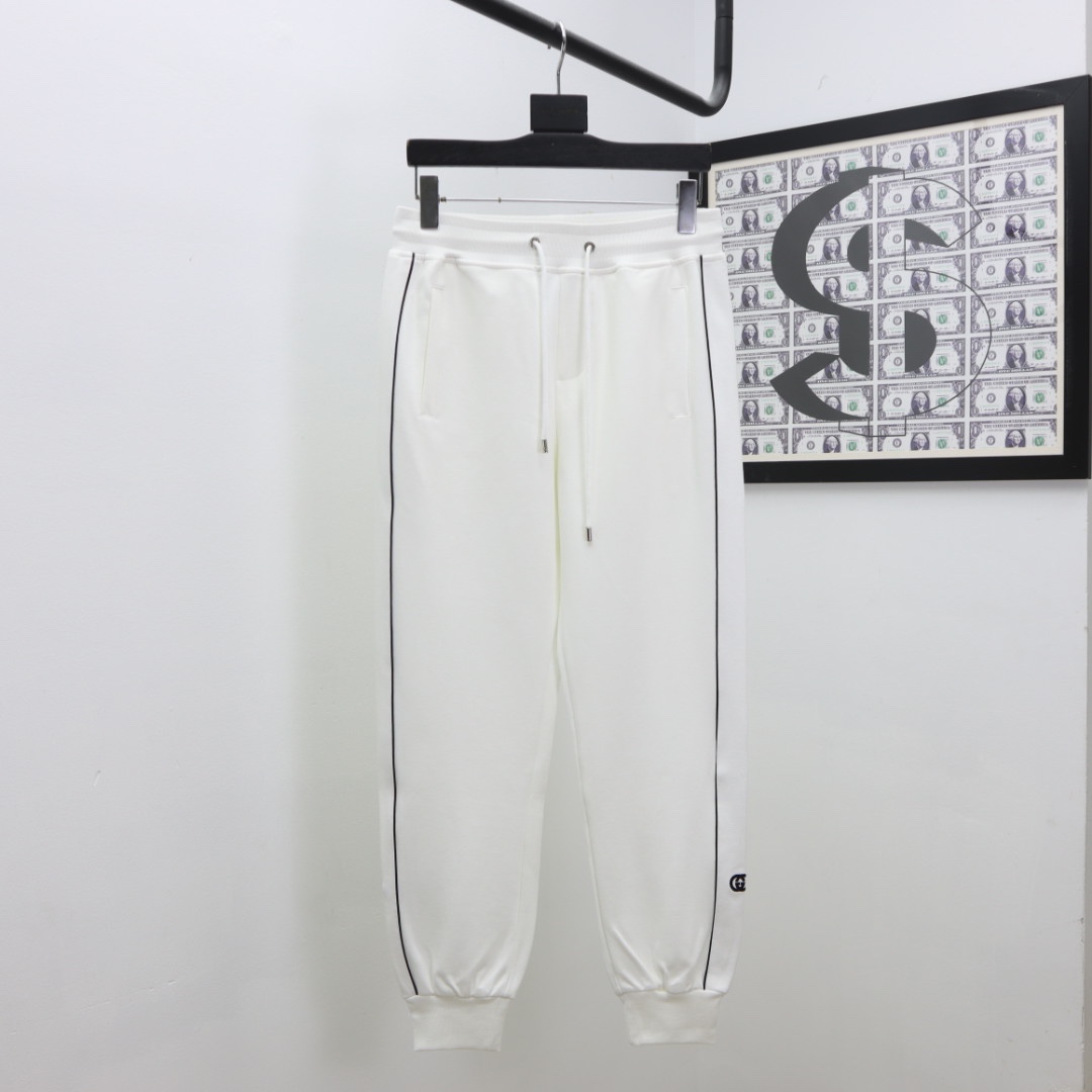 Gucci Pants logo print cotton nylon in White